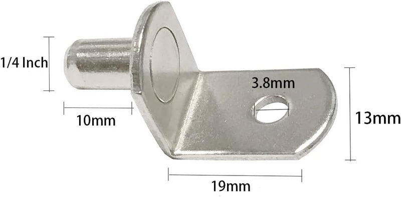 Delatanus 1/4 Inch Shelf Pegs,40Pcs Bracket Support Pins L-Shaped Holders for Cabinets,Shelves,Wodrob,Nickel Plated - Image 2